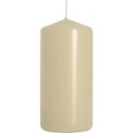 Stumpenkerze Elfenbein 50x100mm – Klassische Deko Kerze kompakt elegant hochwertig für Zuhause ca. 20–30h Brenndauer