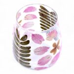 Glas Kerzenhalter Blumen – Dekorativer Teelichthalter aus recyceltem Glas 12 x 11 cm