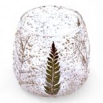 Glas Kerzenhalter Blätter – Teelichthalter aus recyceltem Glas 10 x 9 cm Natur Design