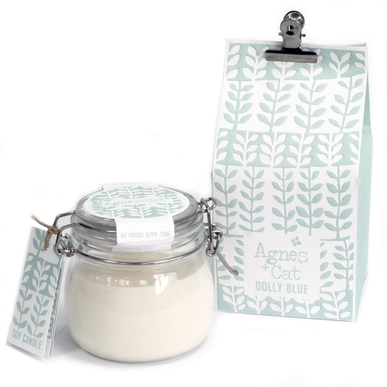 Kilner Duftkerze im Glas Dolly Blue – Sojawachs Kerze im Kilner Glas mit Deckel, 11×11×20 cm, 0.96 kg