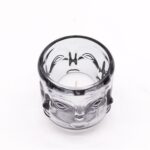 Buddha Kerzenhalter Set Glas Grau – 2er Set Teelichtglas mit Buddha Gesicht 7.3 cm