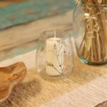 Glas Kerzenhalter Floral Margarita – Vase Kerzenhalter mit Naturdesign aus recyceltem Glas 12x11 cm – Honigbee Glas Kerzenhalter Floral Margarita – Vase Kerzenhalter mit Naturdesign aus recyceltem Glas 12x11 cm