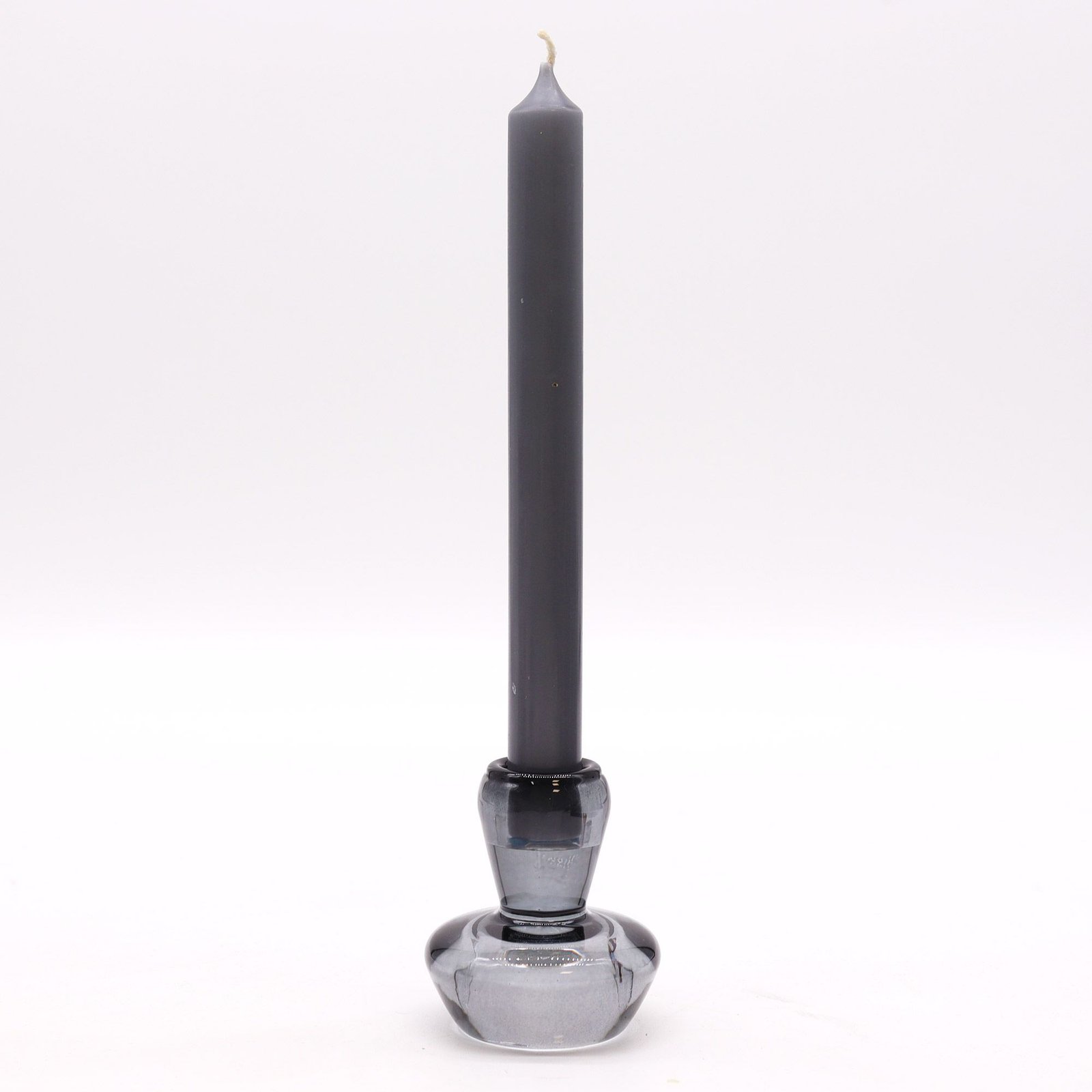 Kerzenhalter Set Glas Grau – 2er Set Vintage Candle Holder für Dinner & Teelicht Dekoration 6.2 x 7 cm
