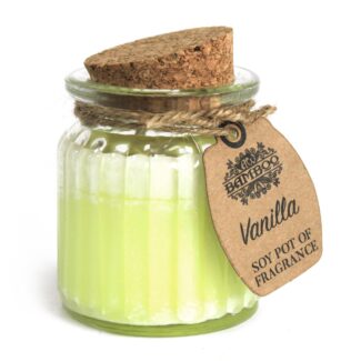 Vanilla Sojawachs Duftkerze im Glas – Natürliche Duftkerze mit Vanille Aroma, 7.5 x 5.5 cm