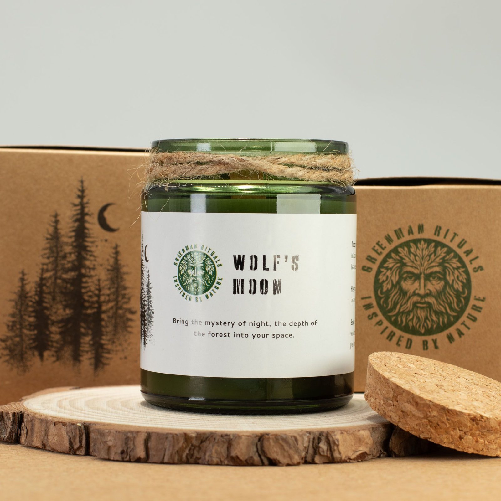 Woodwick Sojakerze Wolfs Moon – Duftkerze im Glas mit Holzdocht, mystischer Waldduft & Knistereffekt – 9 x 7 cm