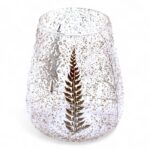 Glas Kerzenhalter Floral Groß – Dekorativer Windlichthalter aus recyceltem Glas, 15 x 12 cm – Honigbee Glas Kerzenhalter Floral Groß – Dekorativer Windlichthalter aus recyceltem Glas, 15 x 12 cm