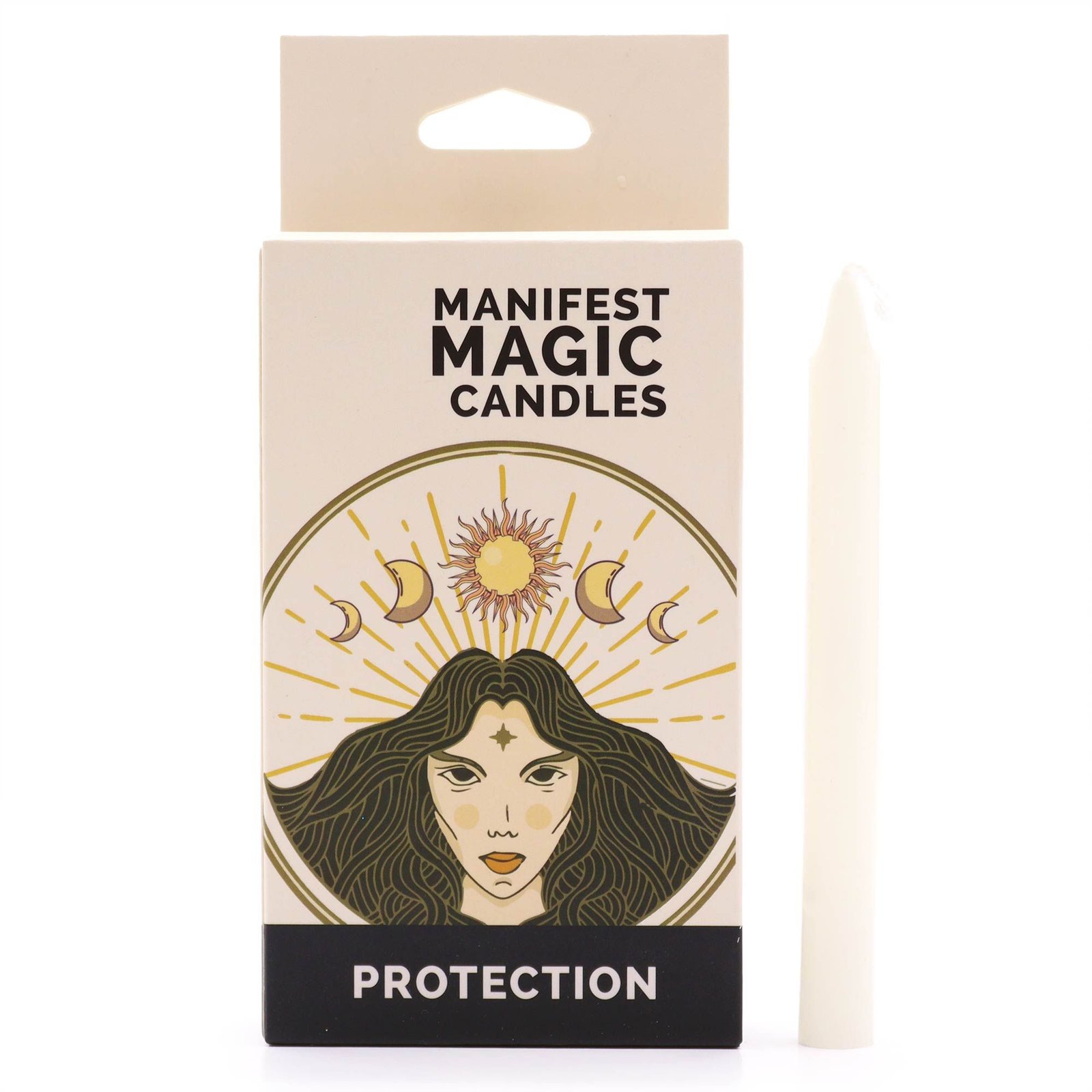 Manifest Magic Candles Protection – 12er Set Ritualkerzen Ivory für Schutz, Meditation und spirituelle Rituale