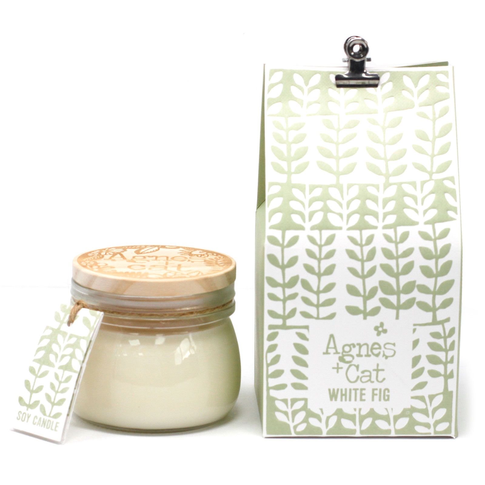 Sojawachs Kerze White Fig – Duftkerze im Glas mit Deckel, 180 ml, 30–35 Stunden Brenndauer