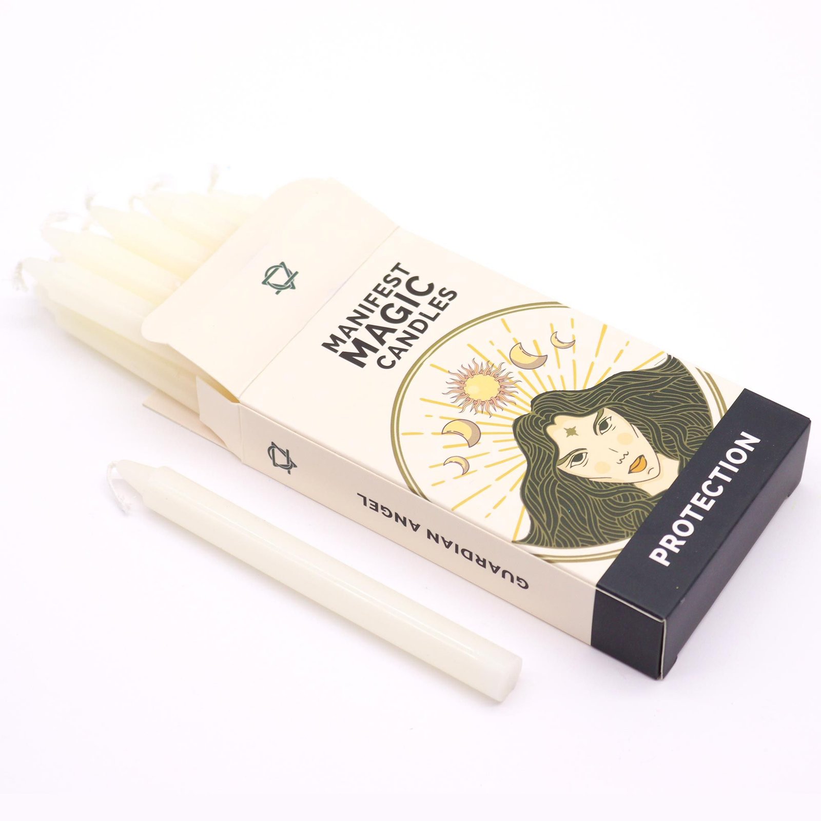 Manifest Magic Candles Protection – 12er Set Ritualkerzen Ivory für Schutz, Meditation und spirituelle Rituale
