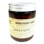 Aromatherapie Duftkerze Kreativität 200g – 40h Brenndauer Sojawachs Kerze mit Pfefferminze & Nelke Ø 9 cm