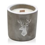 Beton Duftkerze Hirsch Kopf – Sojawachs Kerze im Betongefäß mit Holzdocht, 8 x 8 cm – Honigbee Beton Duftkerze Hirsch Kopf – Sojawachs Kerze im Betongefäß mit Holzdocht, 8 x 8 cm