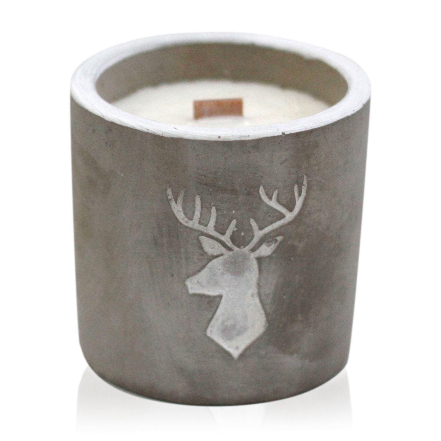 bG9jYWw6Ly9tZWRpYS9TRy8wRC82MFIzMEMxRzZNVEswRFNHLzgwMGM1ODdjLmpwZWc.jpg Beton Duftkerze Hirsch Kopf – Sojawachs Kerze im Betongefäß mit Holzdocht, 8 x 8 cm