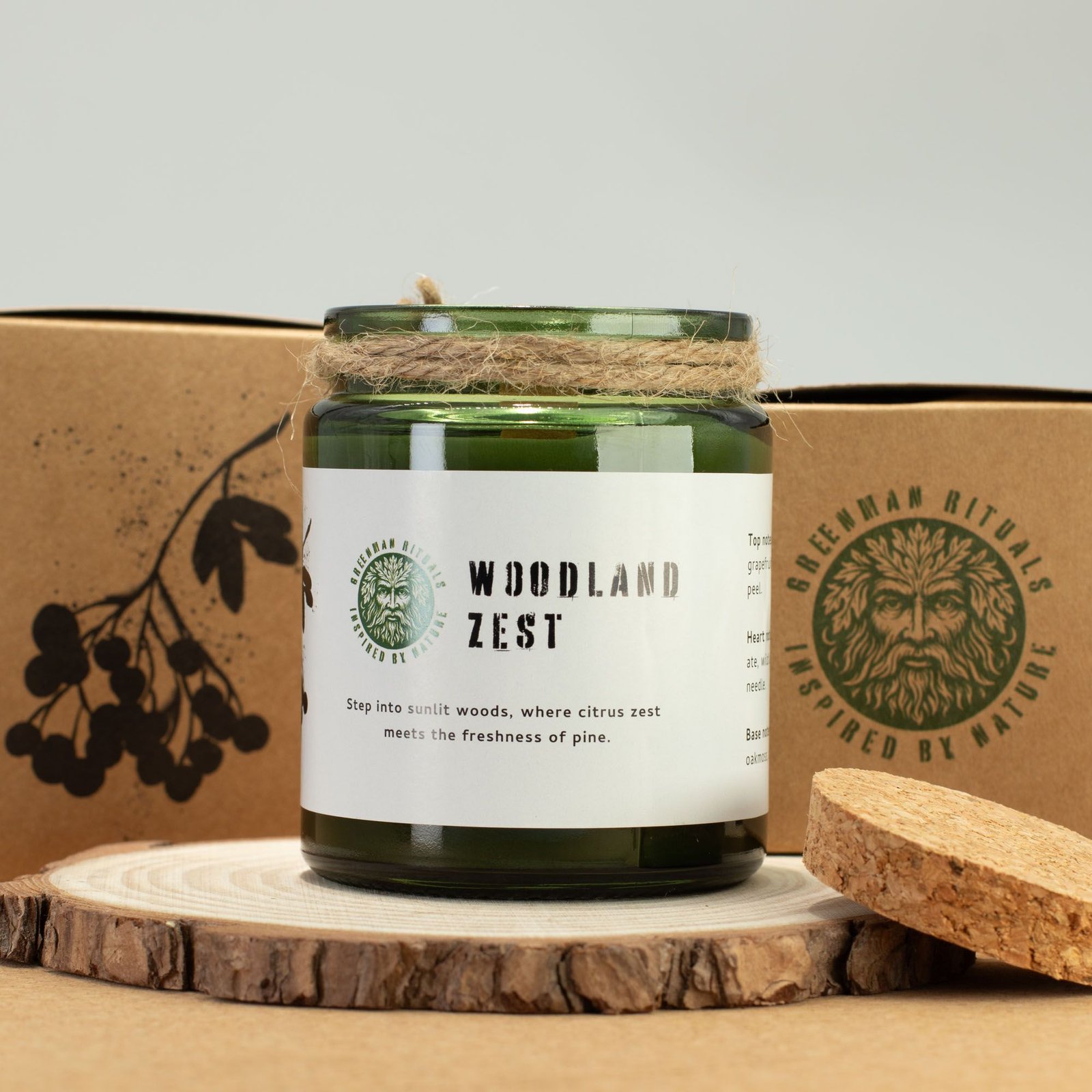 Sojawachs Duftkerze Woodland Zest – Woodwick Kerze im Glas mit Holzdocht 9 x 7 cm