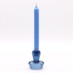 Kerzenhalter Set Blau Glas 2in1 – 2er Set Teelichthalter & Stabkerzenhalter 7 cm
