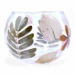 Glas Teelichthalter Floral Primavera – Dekorativer Kerzenhalter mit Naturmuster 8x10 cm – Honigbee Glas Teelichthalter Floral Primavera – Dekorativer Kerzenhalter mit Naturmuster 8x10 cm