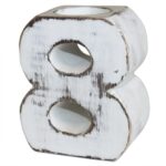 Kerzenhalter Zahl 8 Holz – Handgefertigter Geburtstags Kerzenhalter aus weiß gewaschenem Holz – Honigbee Kerzenhalter Zahl 8 Holz – Handgefertigter Geburtstags Kerzenhalter aus weiß gewaschenem Holz