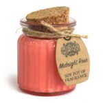 Midnight Rose Duftkerze im Glas – Sojawachs Aromakerze mit Rosenduft & Korkdeckel, 7.5 x 5.5 cm