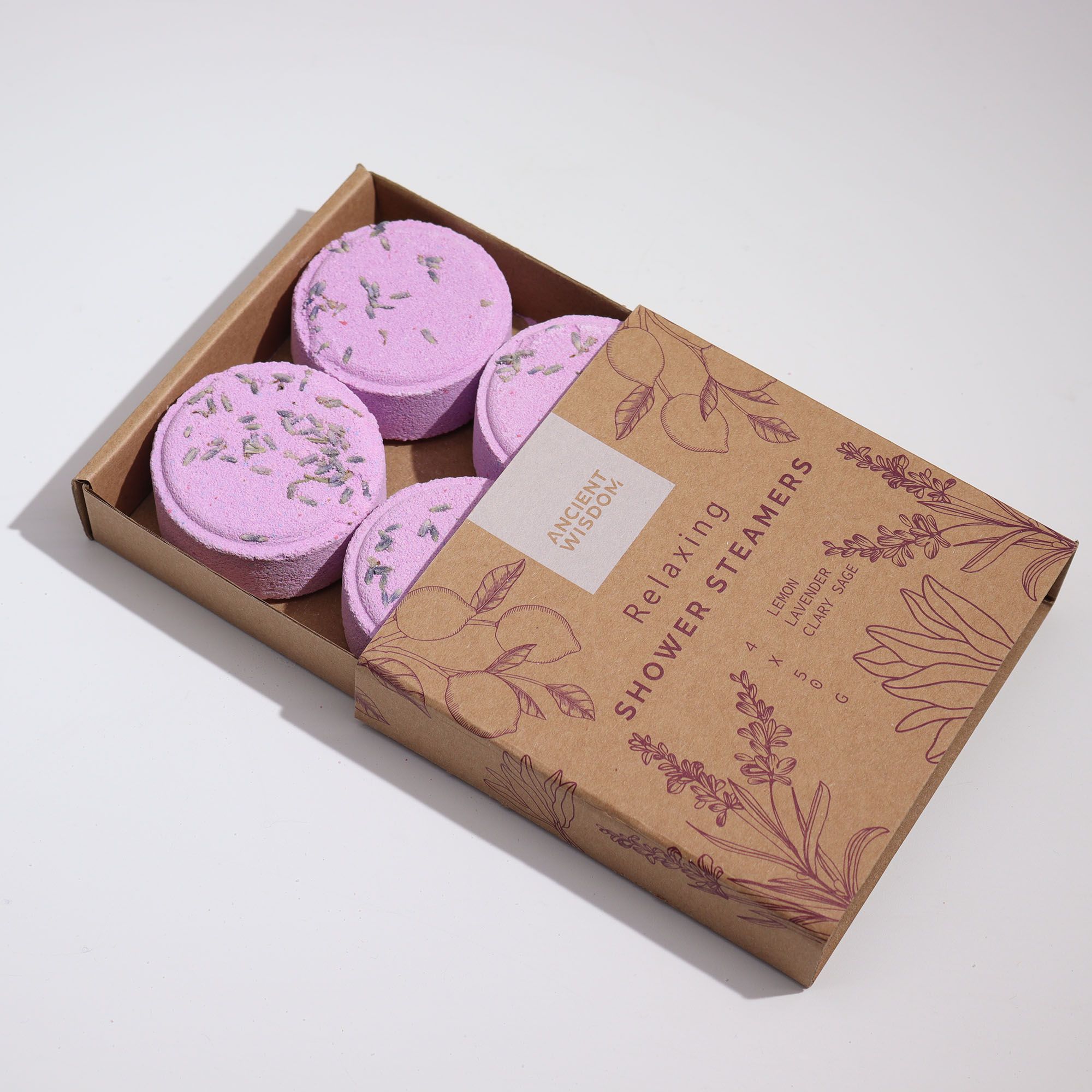 bG9jYWw6Ly9tZWRpYS85Ry84RC82MFIzMEMxRzZXVDM4RDlHLzkxYzY2N2YxLmpwZWc.jpg Duschdampfer Set Relaxing Lila 4er Pack 289g – Aromatherapie für die Dusche