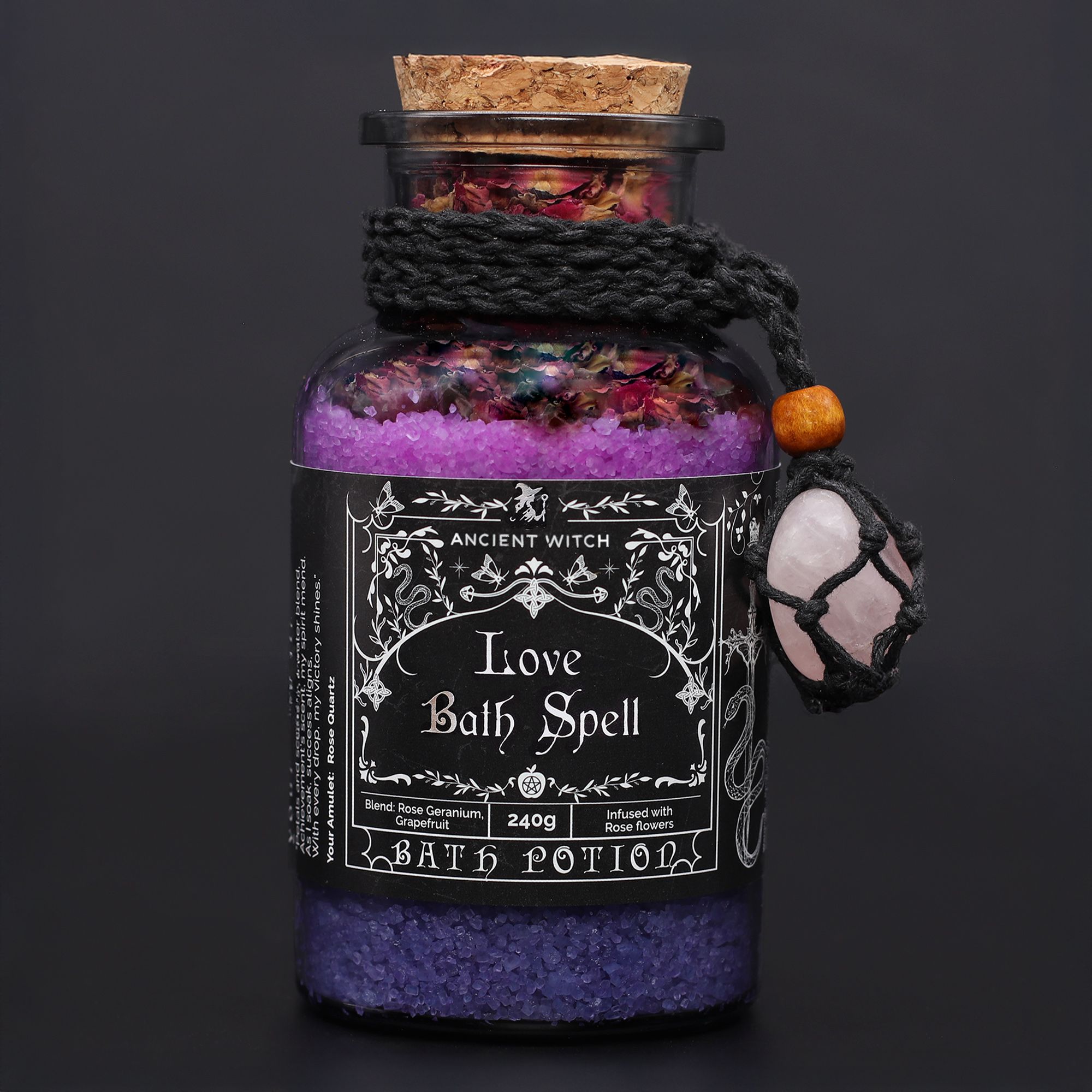 Badesalz Liebesritual mit Rosenquarz Love Bath Spell Potion Ancient Witch