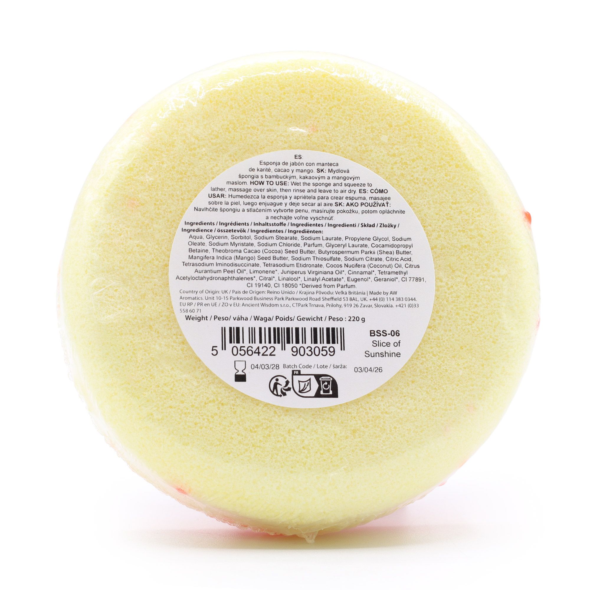 Seifenschwamm Zitrusfrische 230g Orange-Weiß – Peeling & Körperpflege