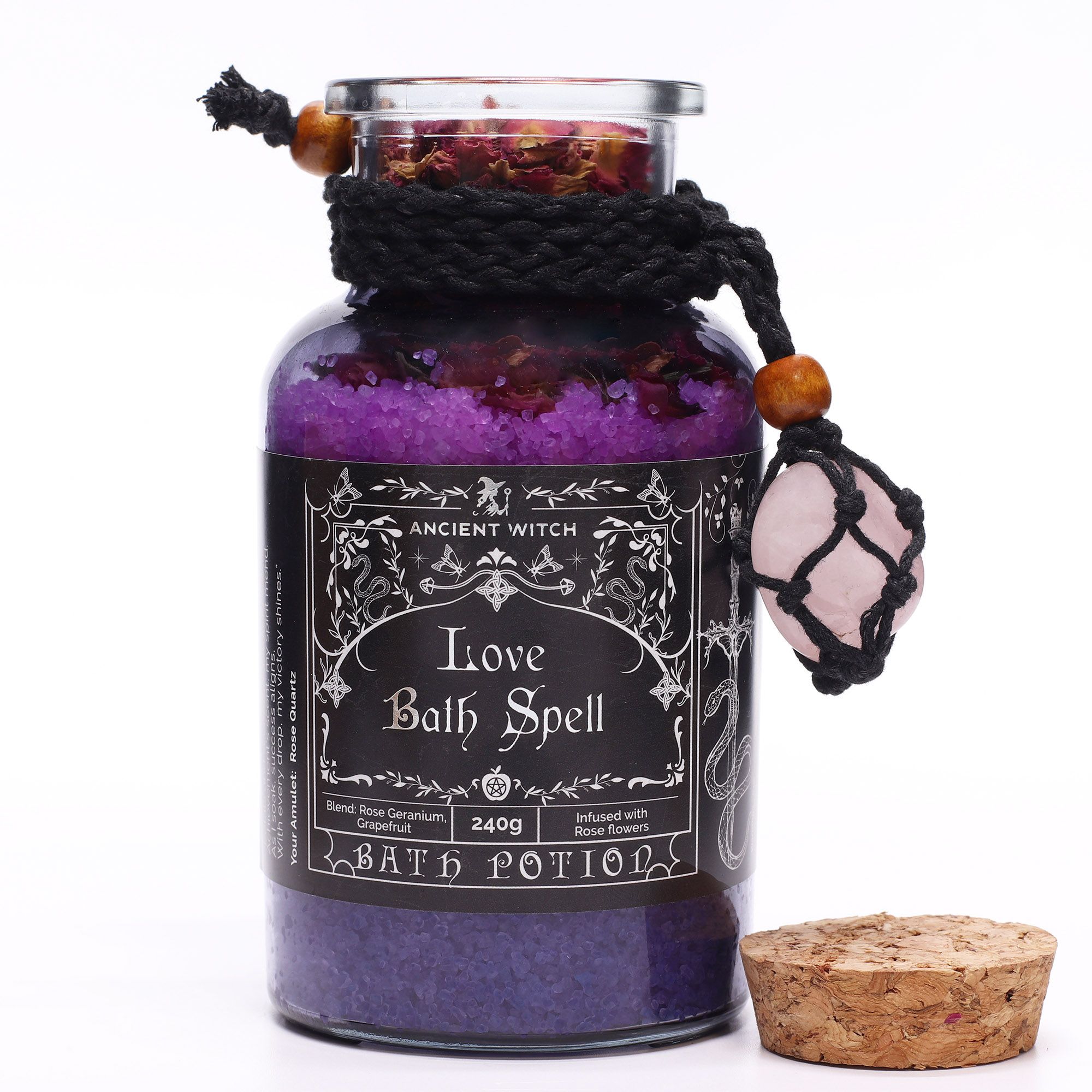 Badesalz Liebesritual mit Rosenquarz Love Bath Spell Potion Ancient Witch