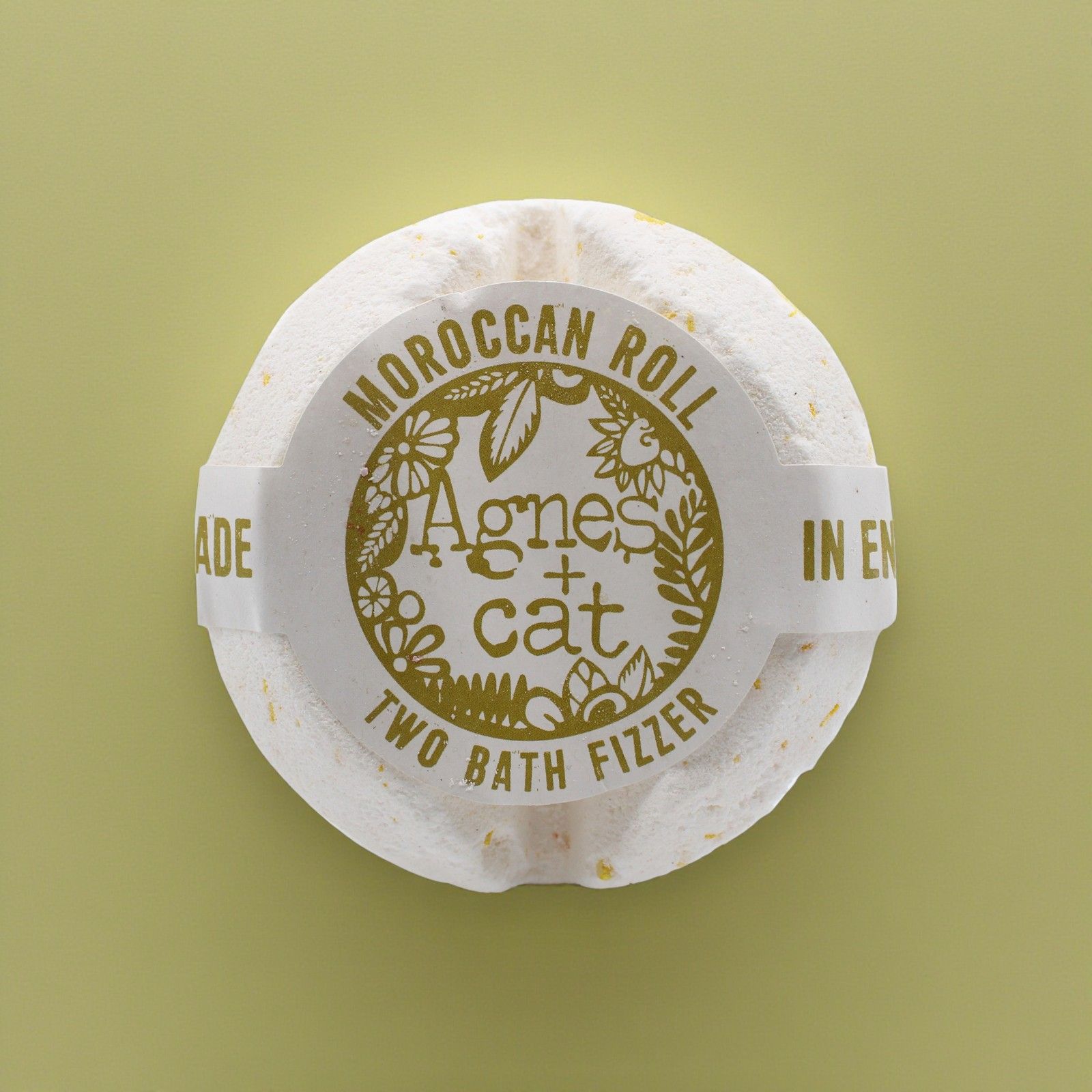 Badebombe Moroccan Roll Weiß Gold 210g – Handgemachte Badebombe mit Orientalischem Duft