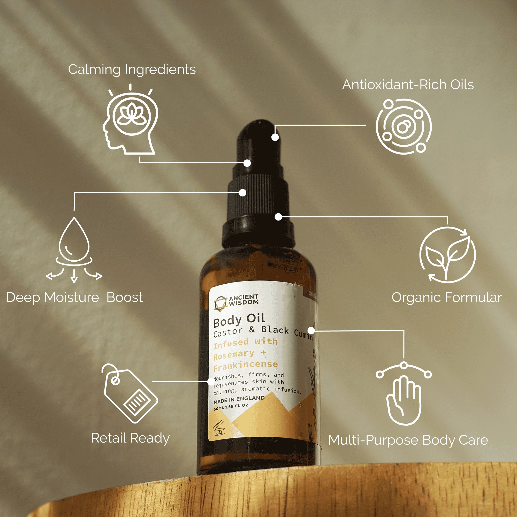Bio Körperöl Rosmarin Weihrauch 50 ml Massageöl Hautpflege Naturkosmetik
