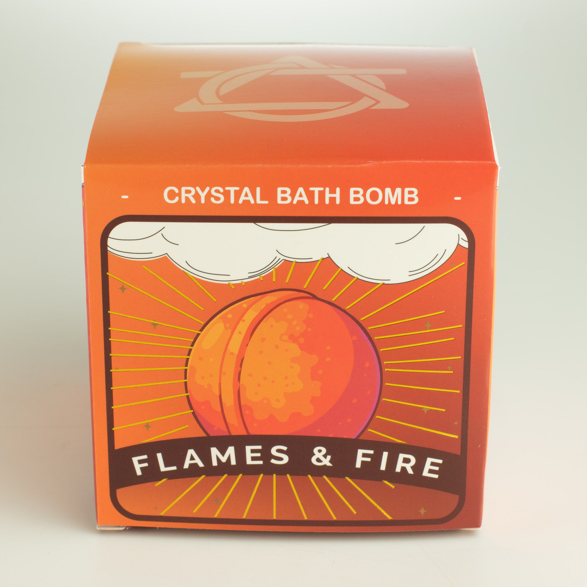Kristall Badebombe Feuer Orange 220 g – Badebombe mit echtem Edelstein und belebendem Duft