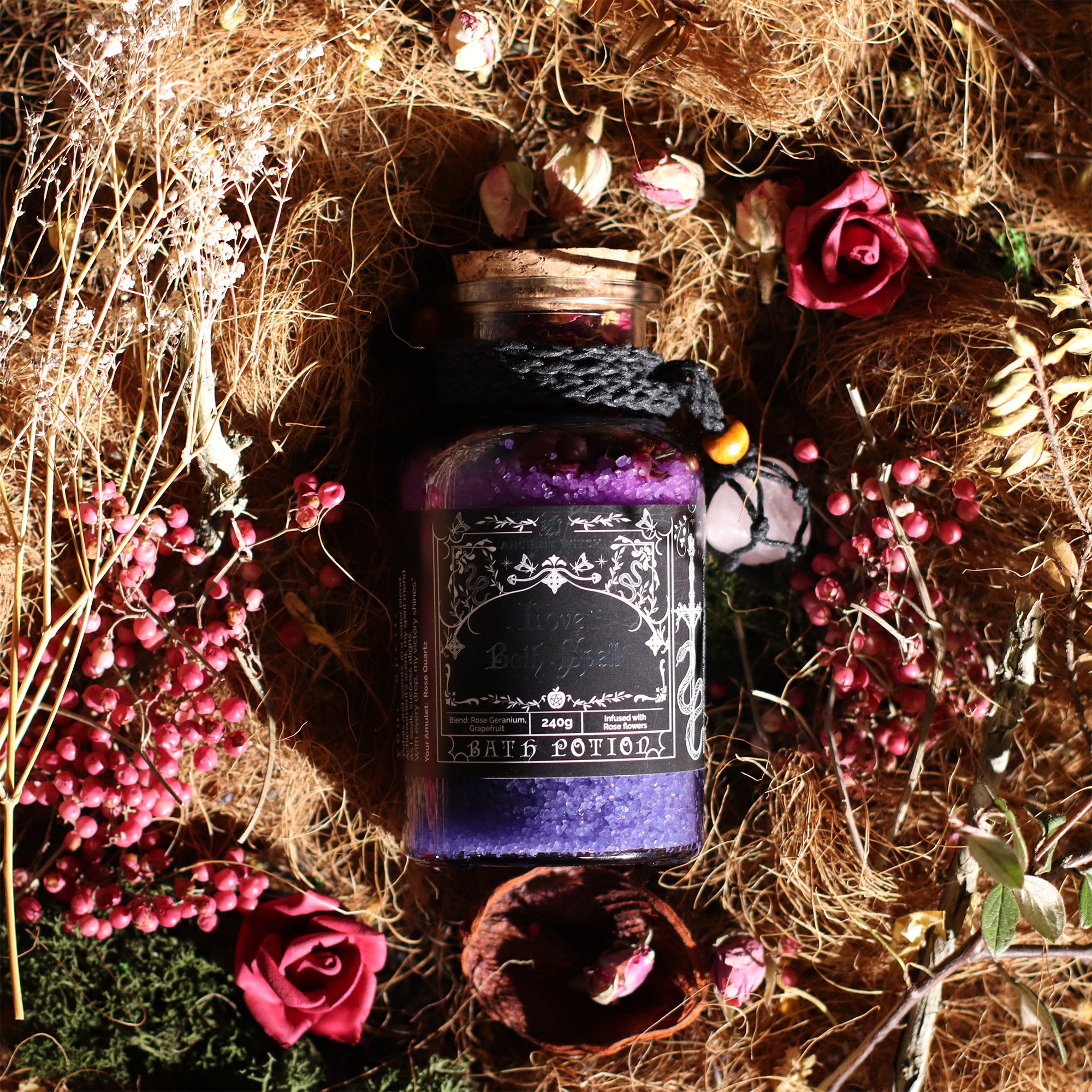 Badesalz Liebesritual mit Rosenquarz Love Bath Spell Potion Ancient Witch