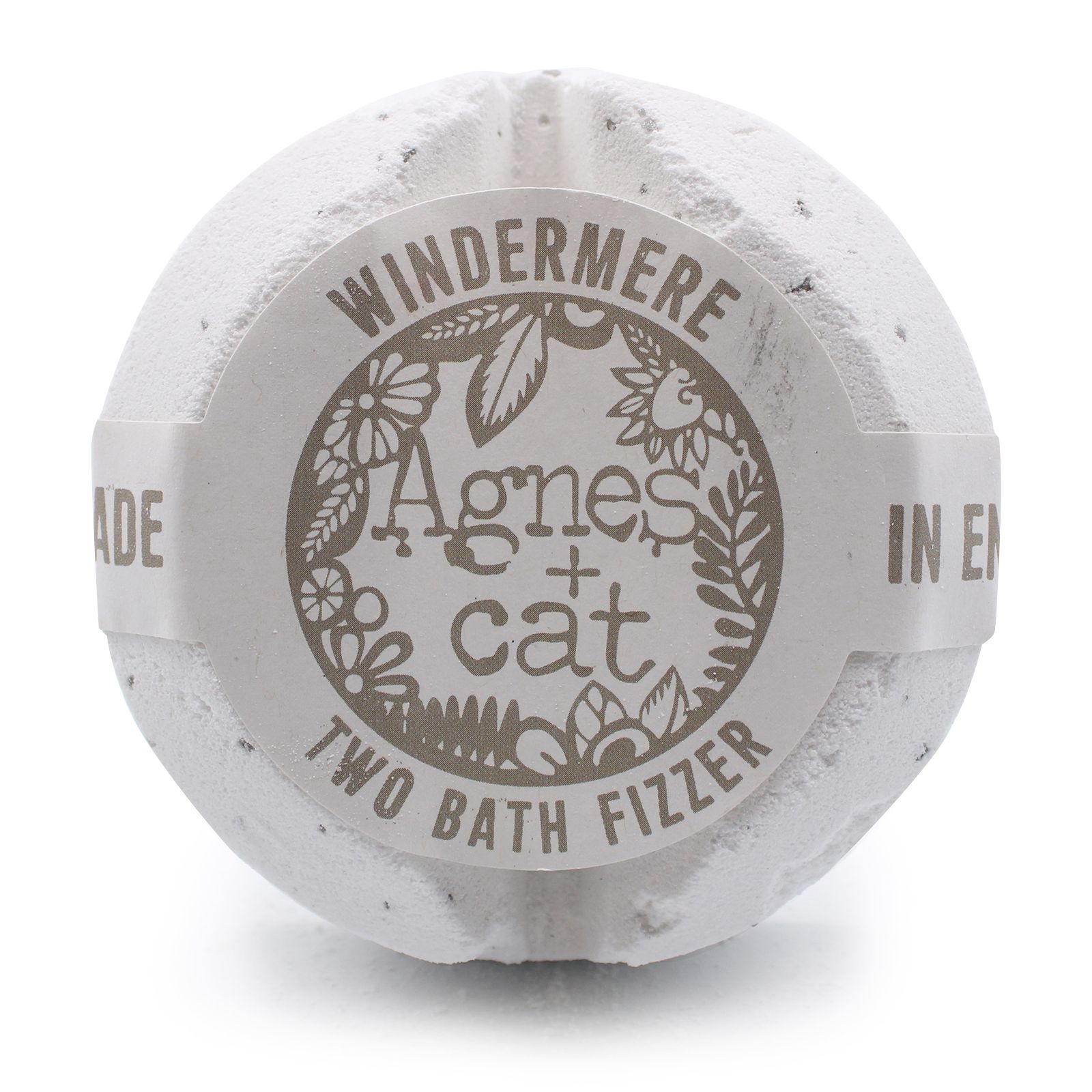 Badebombe Windermere Weiß Grau 210g – Handgemachte Badebombe mit Sanftem Duft