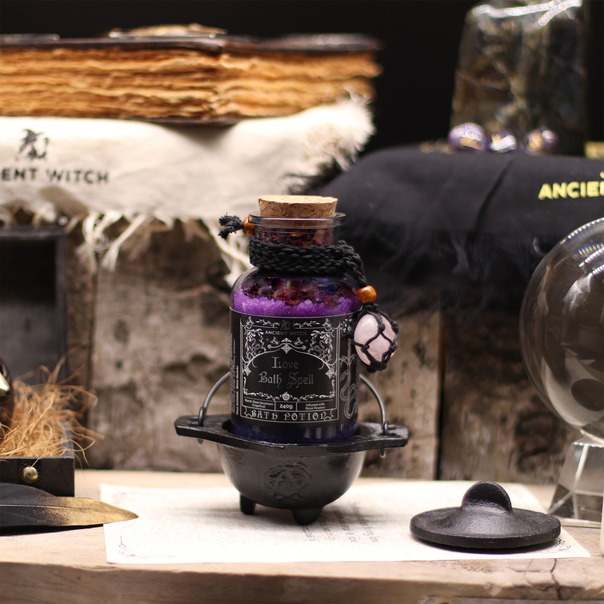 Badesalz Liebesritual mit Rosenquarz Love Bath Spell Potion Ancient Witch
