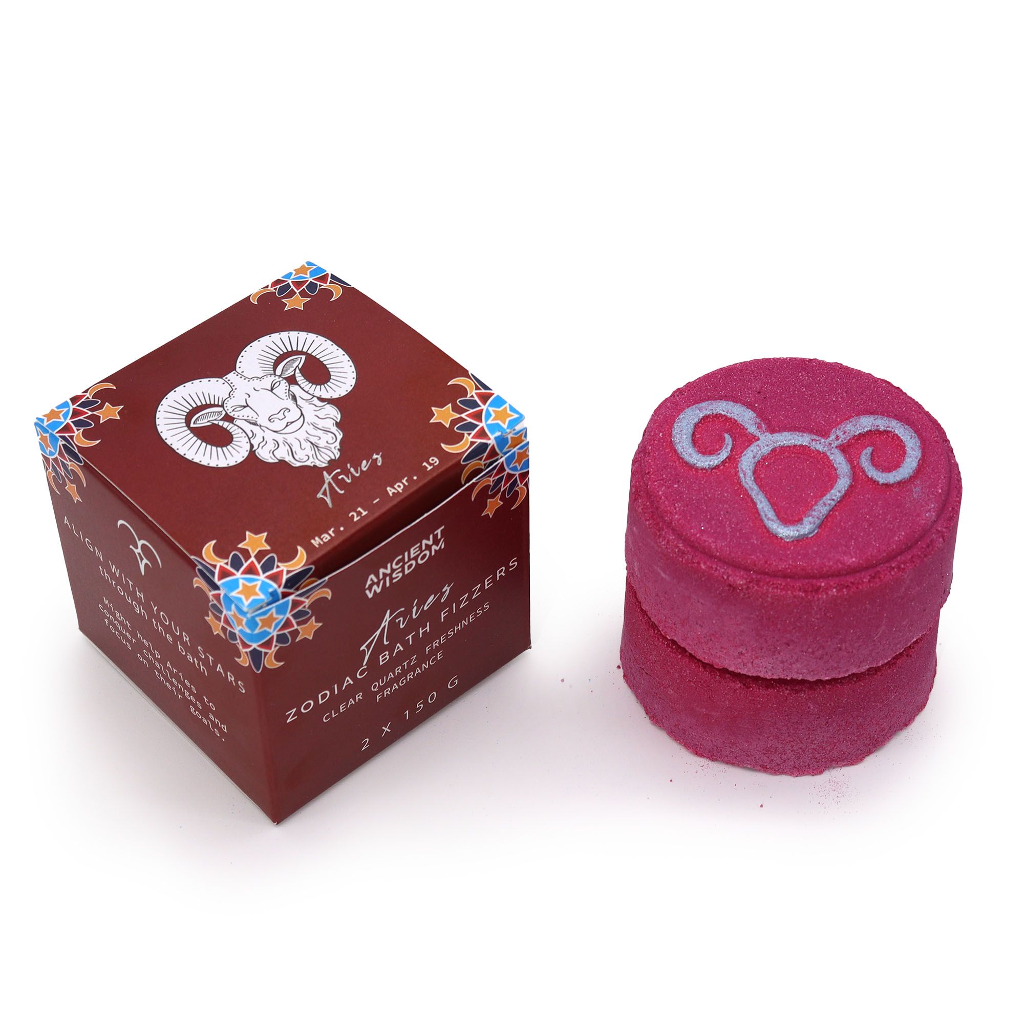 Sternzeichen Badebomben Widder Geschenkset 2er Set mit Horoskop 300g
