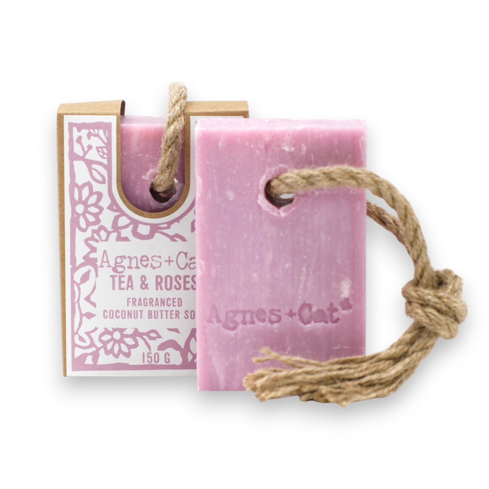 Seife mit Kordel Tee & Rosen Rosa 150g