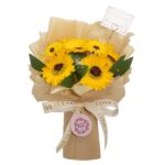 Seifenblumen Sonnenblumenstrauß Love is Eternal mit Grußkarte Geschenk – Honigbee Seifenblumen Sonnenblumenstrauß