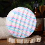Seifenschwamm Babypuder Duft 230g – Duschschwamm mit Seife Weiß Blau Rosa