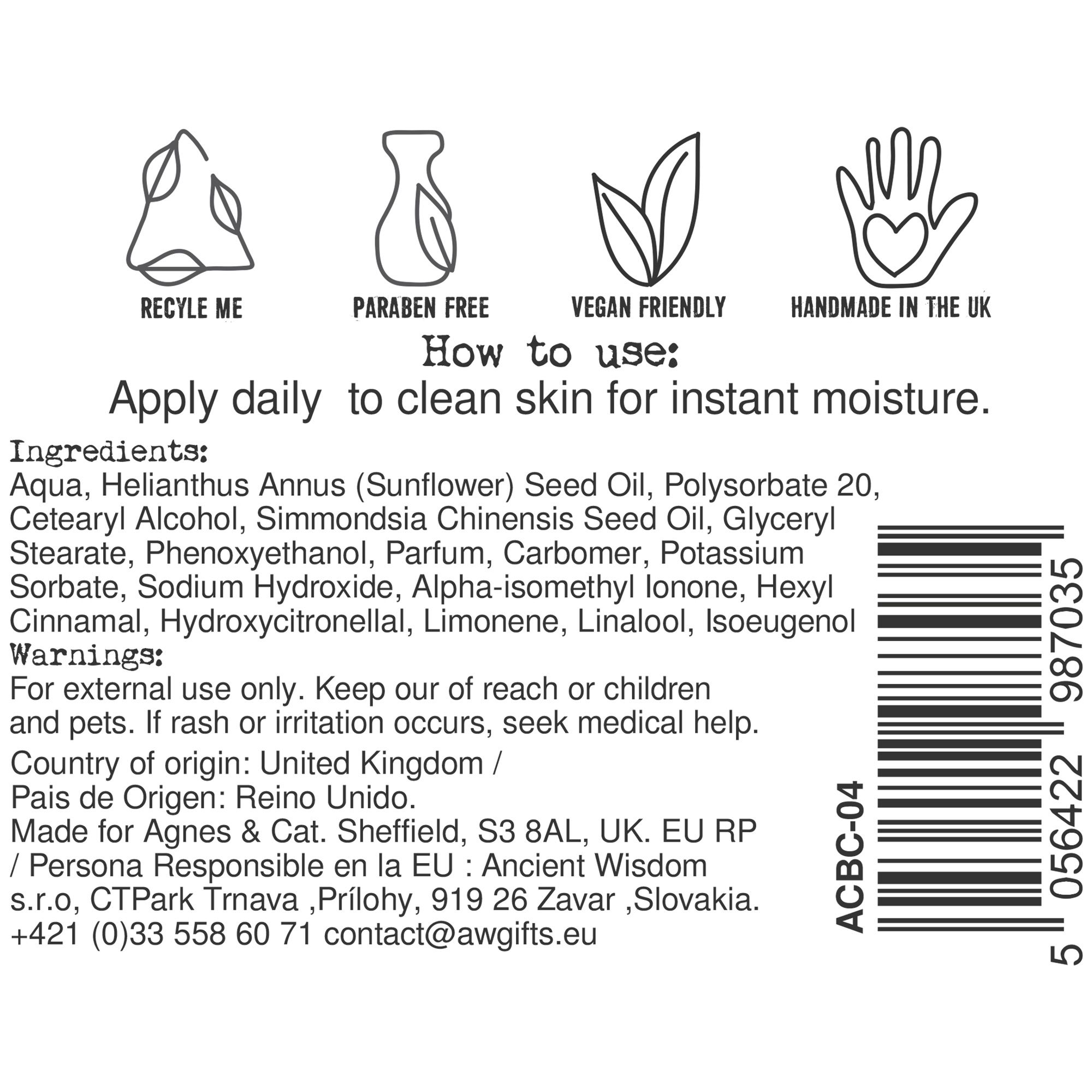 Hand- & Körpercreme Moroccan Roll 300ml – Feuchtigkeitspflege für Hände & Körper