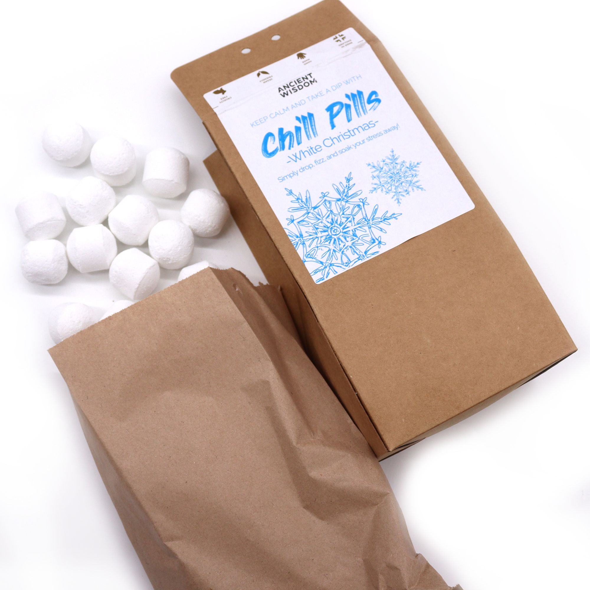 Chill Pills Geschenkset White Christmas 350 g Badeperlen Badekonfetti