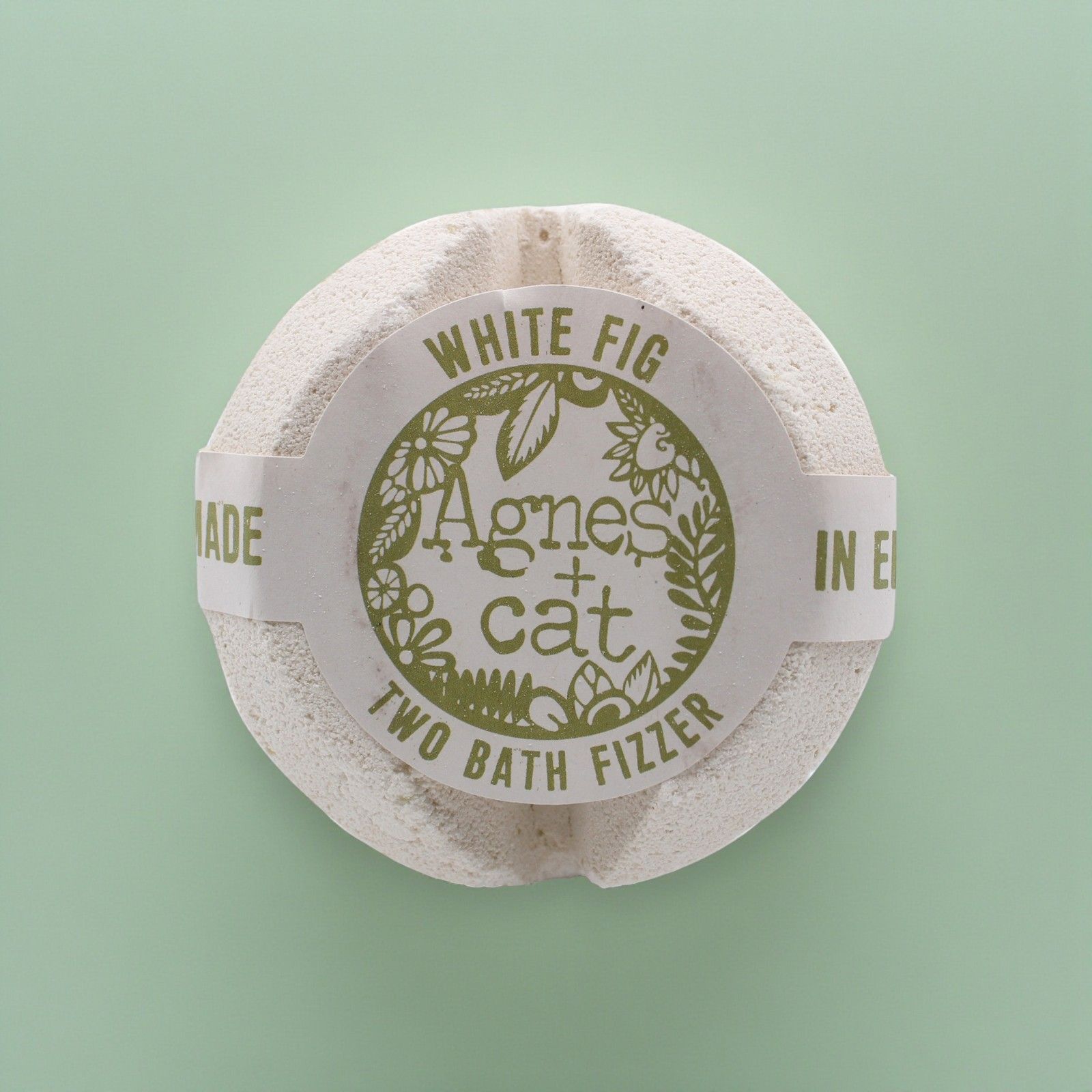 Badebombe White Fig Weiß Grün 210g – Handgemachte Badebombe mit Feigenduft