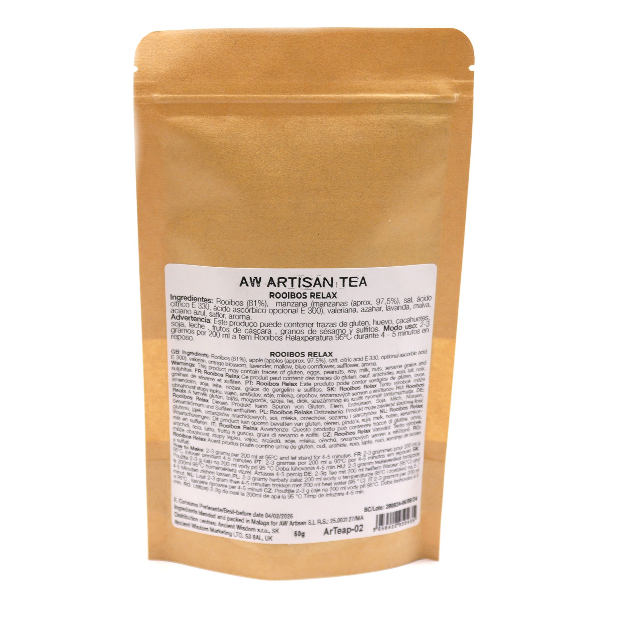 Rooibos Tee Relax 50 g – Entspannungstee mit Lavendel, Apfel & Baldrian