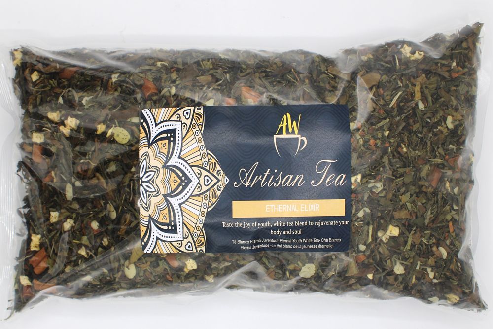 Bio Eternal Elixir Weißer Tee 1 kg – Pai Mu Tan & Sencha mit Zimt und Apfel