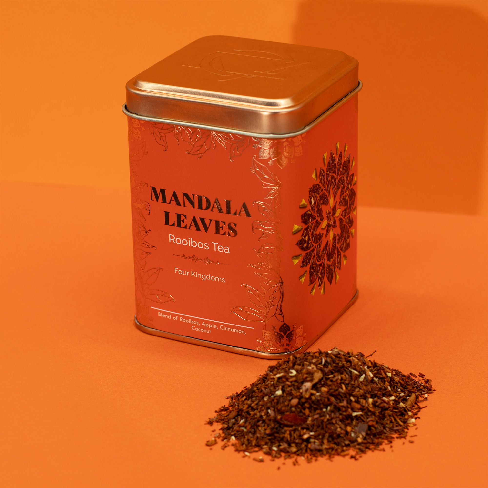 Bio Rooibos Tee 50 g in Teedose – Loser Rooibostee mit Apfel, Zimt & Kokos