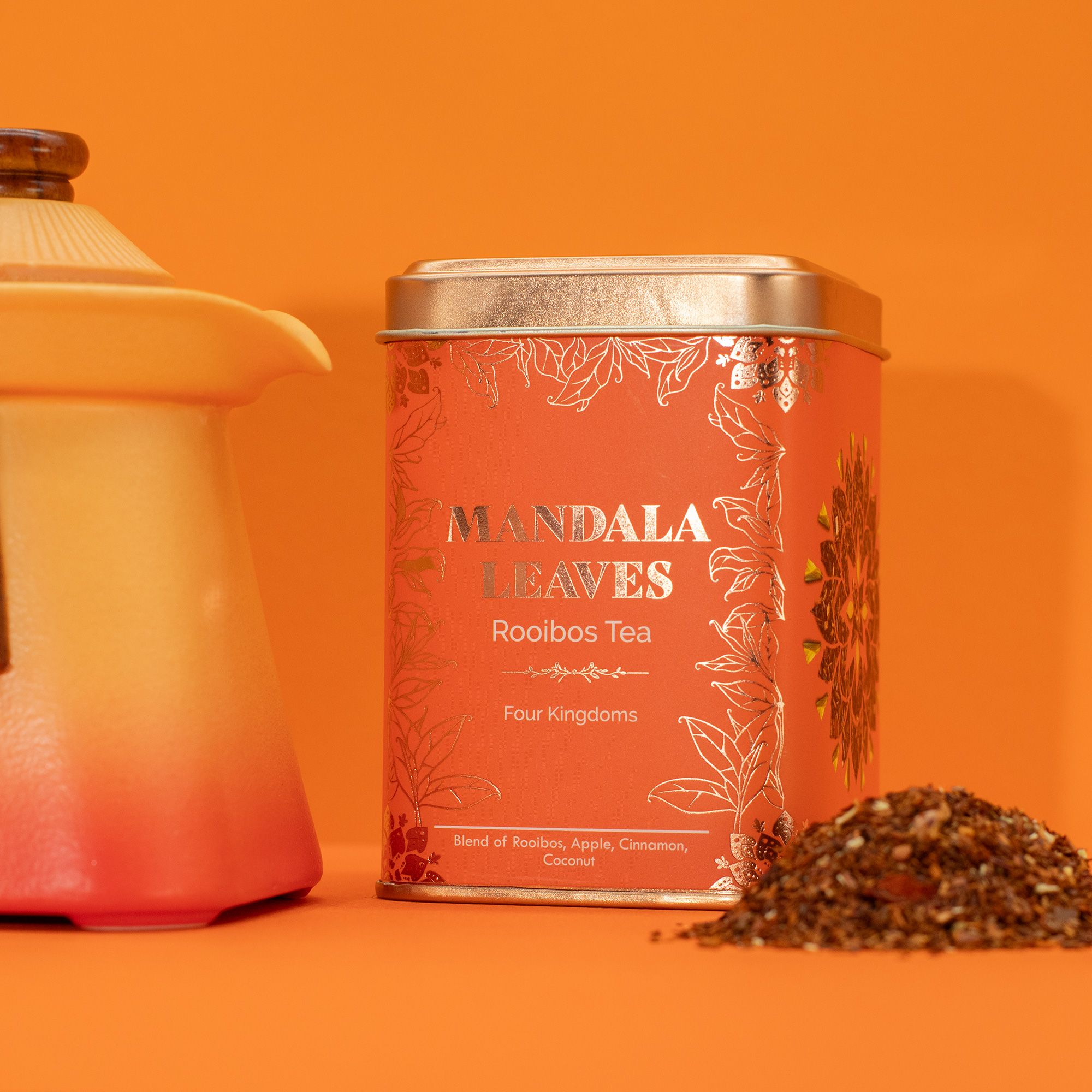 Bio Rooibos Tee 50 g in Teedose – Loser Rooibostee mit Apfel, Zimt & Kokos