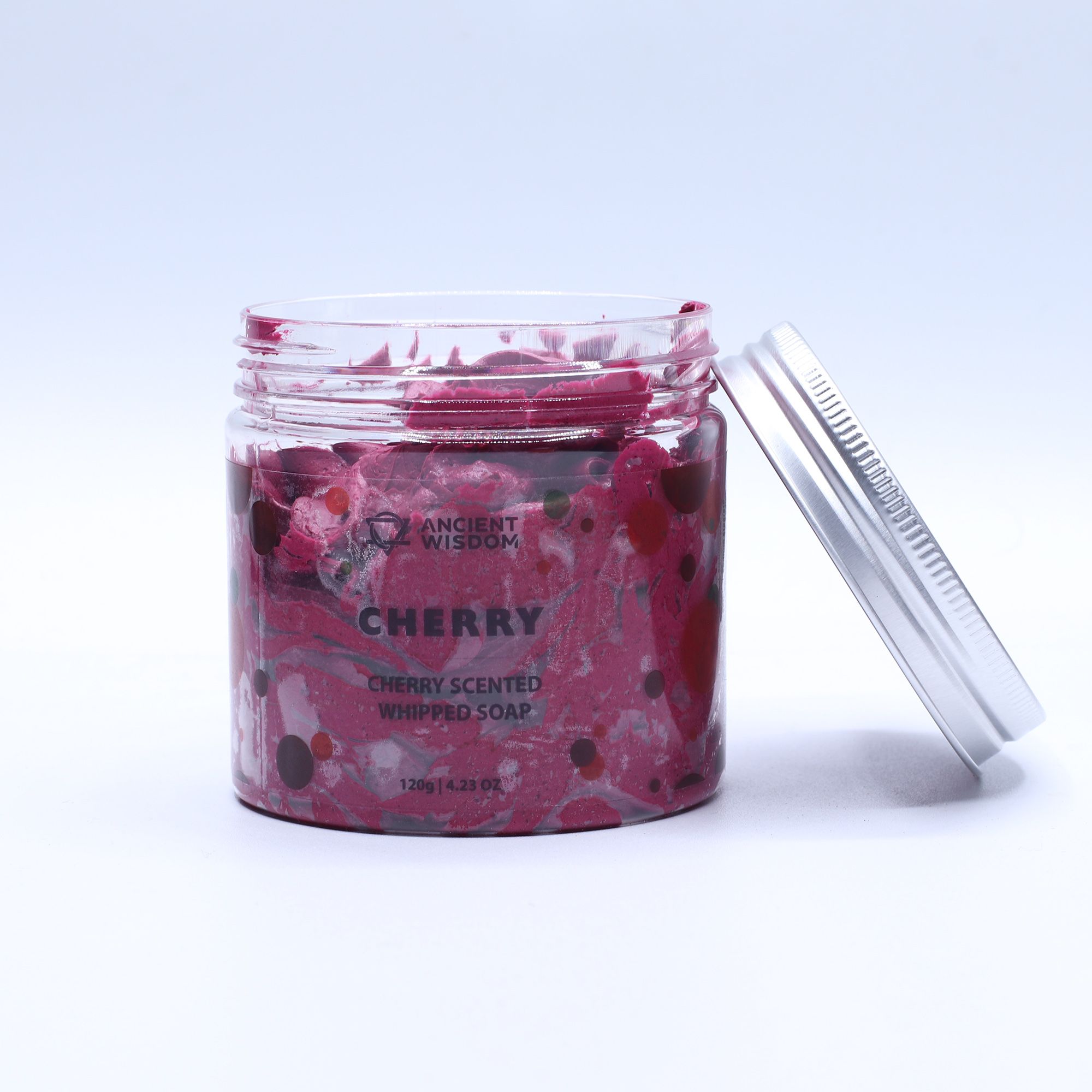 Duschseife Whipped Soap Kirsche Dunkelrot 160 g – Cremige Seifencreme mit fruchtigem Kirschduft