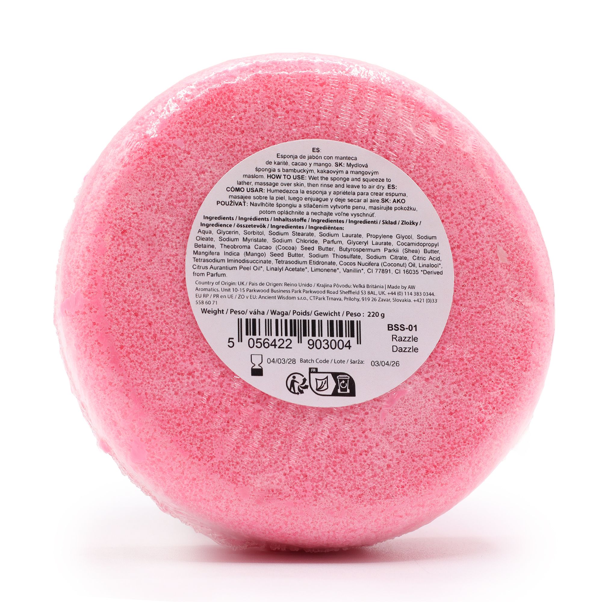 bG9jYWw6Ly9tZWRpYS9IUi9HQy82MFIzMEMxSjY4VjNHQ0hSL2I2NDZmZjVmLmpwZw.jpg Seifenschwamm Razzle Dazzle Duft 230g – Duschschwamm mit Seife Rosa