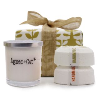 Wellness Geschenkset mit Duftkerze und Badebomben