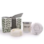 Geschenkset Duftkerze und Badebomben – Velvet Moon Beige – Honigbee Geschenkset Duftkerze und Badebomben