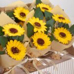 Seifenblumen Sonnenblumenstrauß Geschenk Badezusatz Dekoration