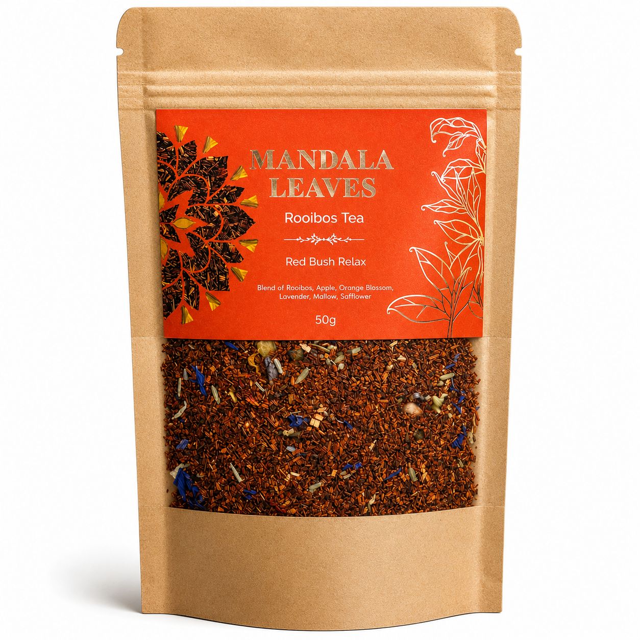 Rooibos Tee Relax 50 g – Entspannungstee mit Lavendel, Apfel & Baldrian