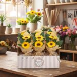 Seifenblumen Sonnenblumenstrauß Geschenk Badezusatz Dekoration