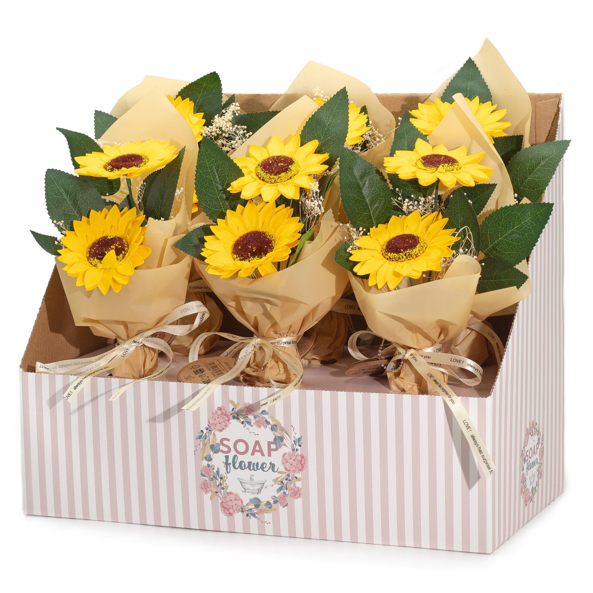 Seifenblumen Sonnenblumenstrauß